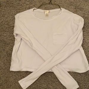 white long sleeved crop top